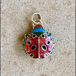 🐞 Beautiful ladybug two sided cloisonné puff charm pendant
