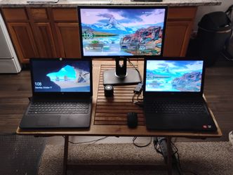 Dell Inspiron laptop AMD processor full HD Pro LED monitor 22-in pivot capable stand Hp laptop 15 series full size keyboard AMD Dell su