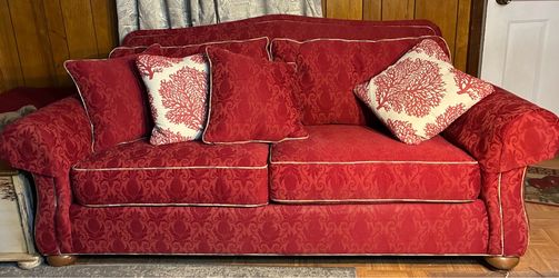 Ethan Allen damask couch
