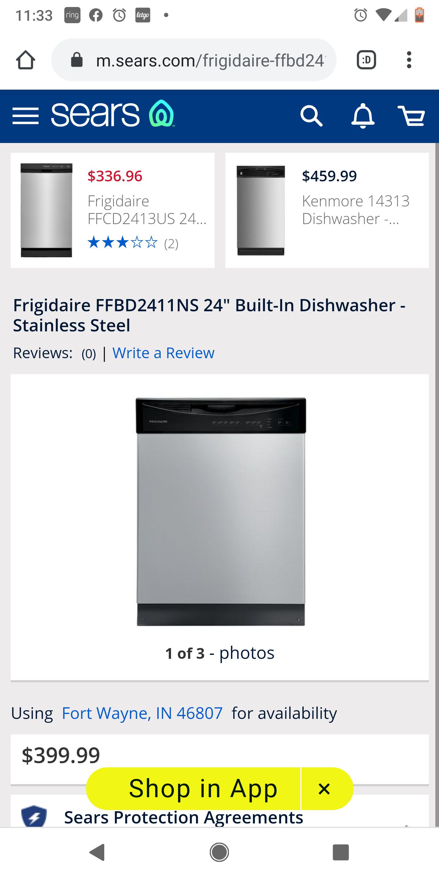 Stainless Steel Frigidaire Dishwasher