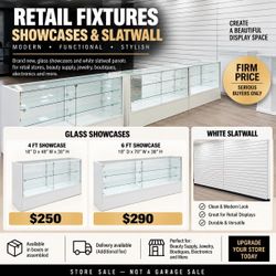 Brand New Glass Display Showcases – 4 ft & 6 ft