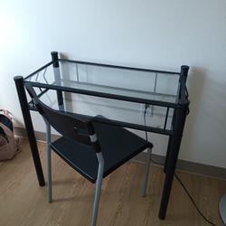 Glass Top Table With Chair