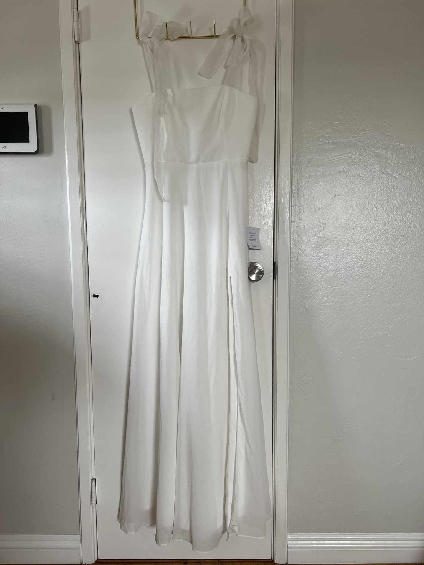 Wedding White Tie-Strap Maxi Dress