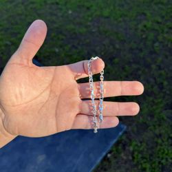 Silver Anchor Link Bracelet 8”