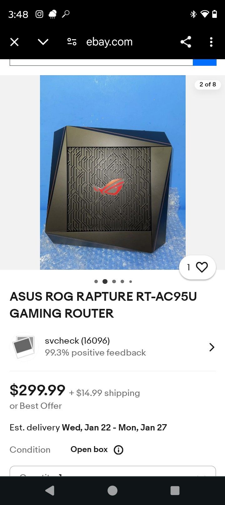 Asus Rog Rapture  Rt-ac95u Gaming Router 