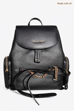 Michael Kors jet set Black Leather Backpack