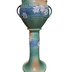 Rare Roseville Cosmos Jardiniere and Pedestal 649-10