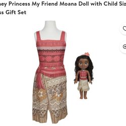 New Little Girls Disney Moana My Friend Moana Doll With Child Dress 4-6 Toy Muneca De Nina Nueva Jugete Y Vestido De Nina Tamanio 4-6