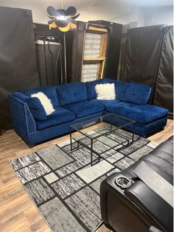 Blue sectional couch