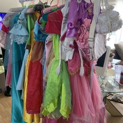 pre-owned princess costumes great for Halloween or any occasion starting at $5 & up. Some authentic Disney store.. all sizes come check out