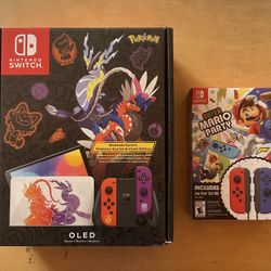 Game And Nintendo Switch OLED Console (Pokémon Scarlet/Violet Exclusive Theme Colored) ***NEW/SEALED***