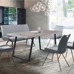 7pc Modern Dining Set New Gray 