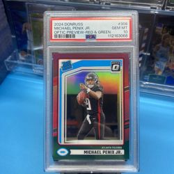PSA 10- Michael Penix Red/Green  Optic Preview