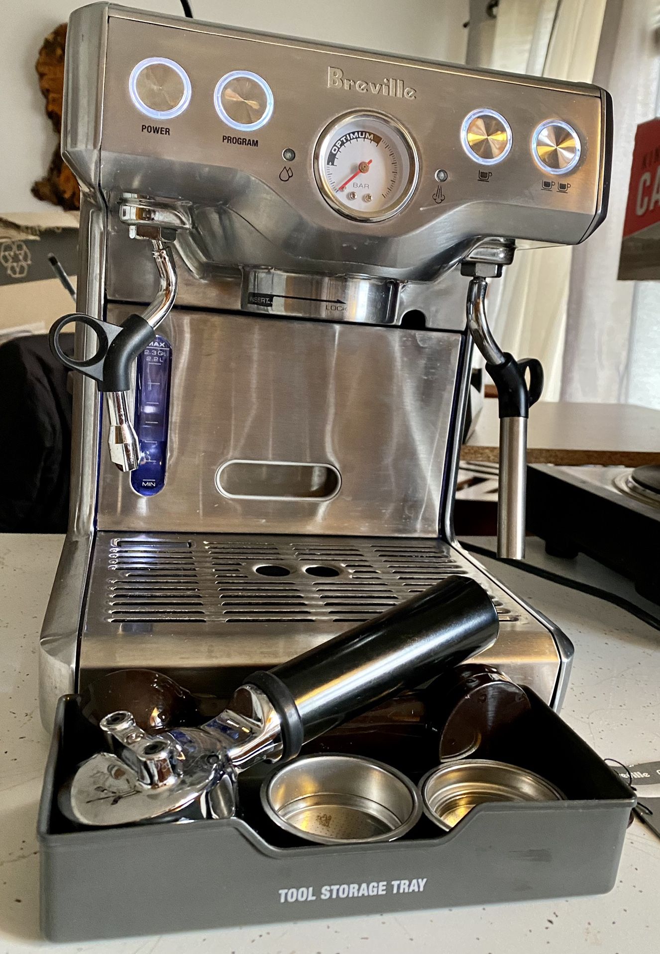 Breville BES820XL Programmable Espresso Machine Pressure Gauge, Auto