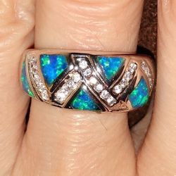 Gorgeous NEW Sterling Silver Fire Opal Band Style Ring! 💍🔥