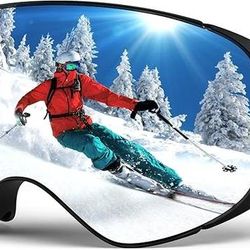 NEW Goggles Snow Ski Snowboarding Magnetic Side-Clip Over Glasses OTG Anti Fog 100% UV 400 Protection Magnetic Side-Clip - Black or Silver