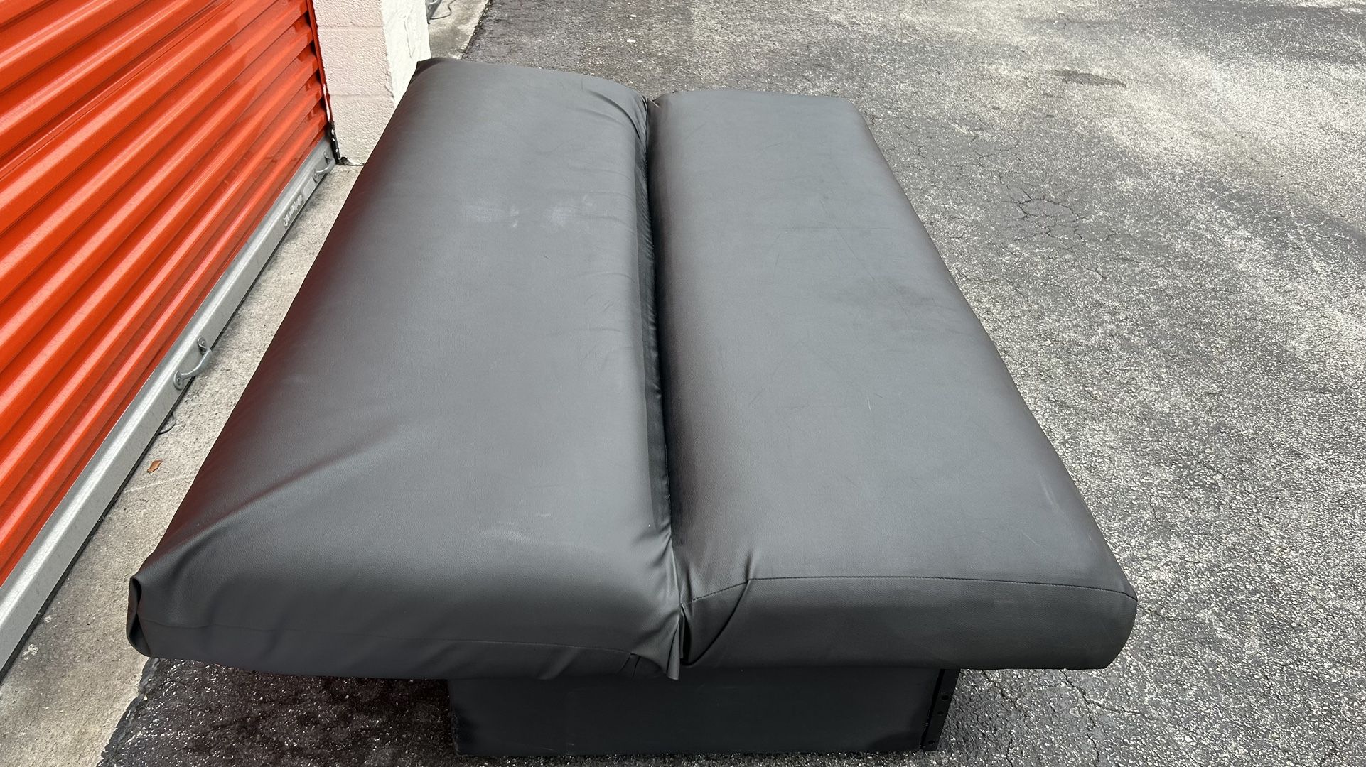 Black Leather Futon Sofa Bed With Storage,bed L75”*W48”(Pick up locationDoral 33166) for Sale