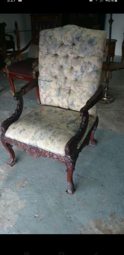 Egyptian carved cherry wood chair