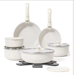 SODAY 18 Pcs Pots and Pans Set Non Stick, Cookware Sets with Detachable Handle, Nonstick RV Kitchen Cooking Tools Removable Handles, Oven Safe, Induct