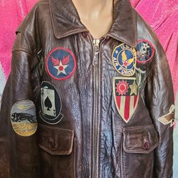 **Rare** Vintage Bomber Fighter Flight Leather Jacket 