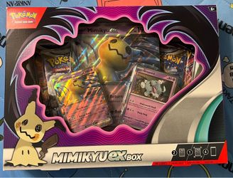 Pokemon box and tin (Mimikyu, eevee, victini)