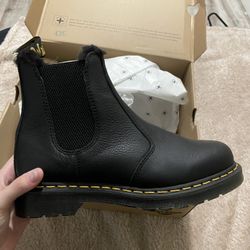 Black Fur Lined Dr Martens Pascal Boot Woman’s 9
