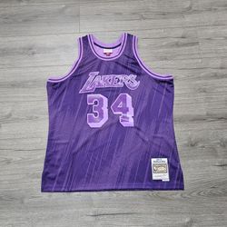 Mitchell Ness Los Angeles Lakers Shaquille O’Neal Purple Monochrome Swingman Jersey Mens 2XL 