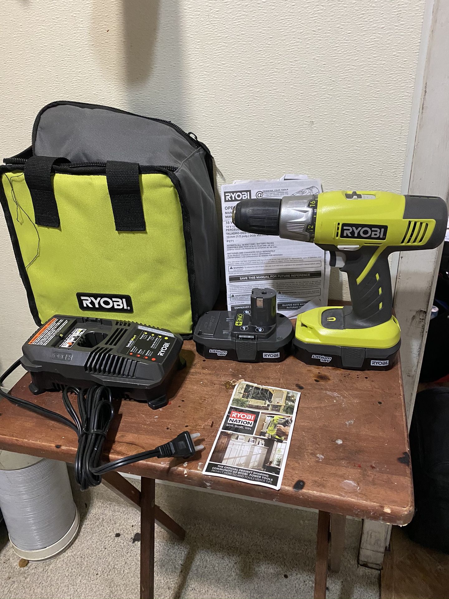 RYOBI 18V cordless drill with Batteries