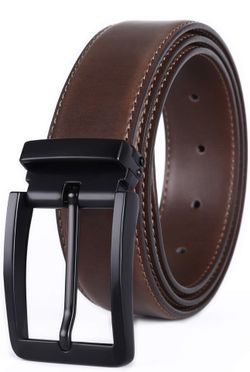 Men's Dress Belt Black Leather Belts for Jeans