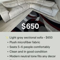Grey 3 PC  Reclining Sectional  