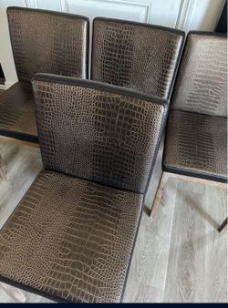 Faux Snake Skin Dining Chairs (4)
