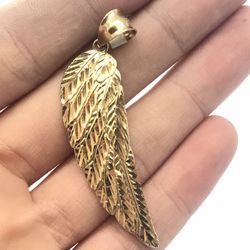 Gold Pendant 10K Wing Solid New 