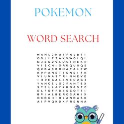 Pokemon Printable Word Search