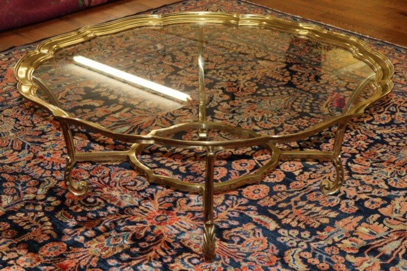 LaBarge Vintage Brass Coffee Table