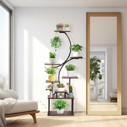 Plants Stand Indoor, Tall Plant Shelf for Multiple Plants, 8 Tier 62" Large Plant Stands Rack Display Shelves Metal Plant Stand, S-Shaped Flower Holde