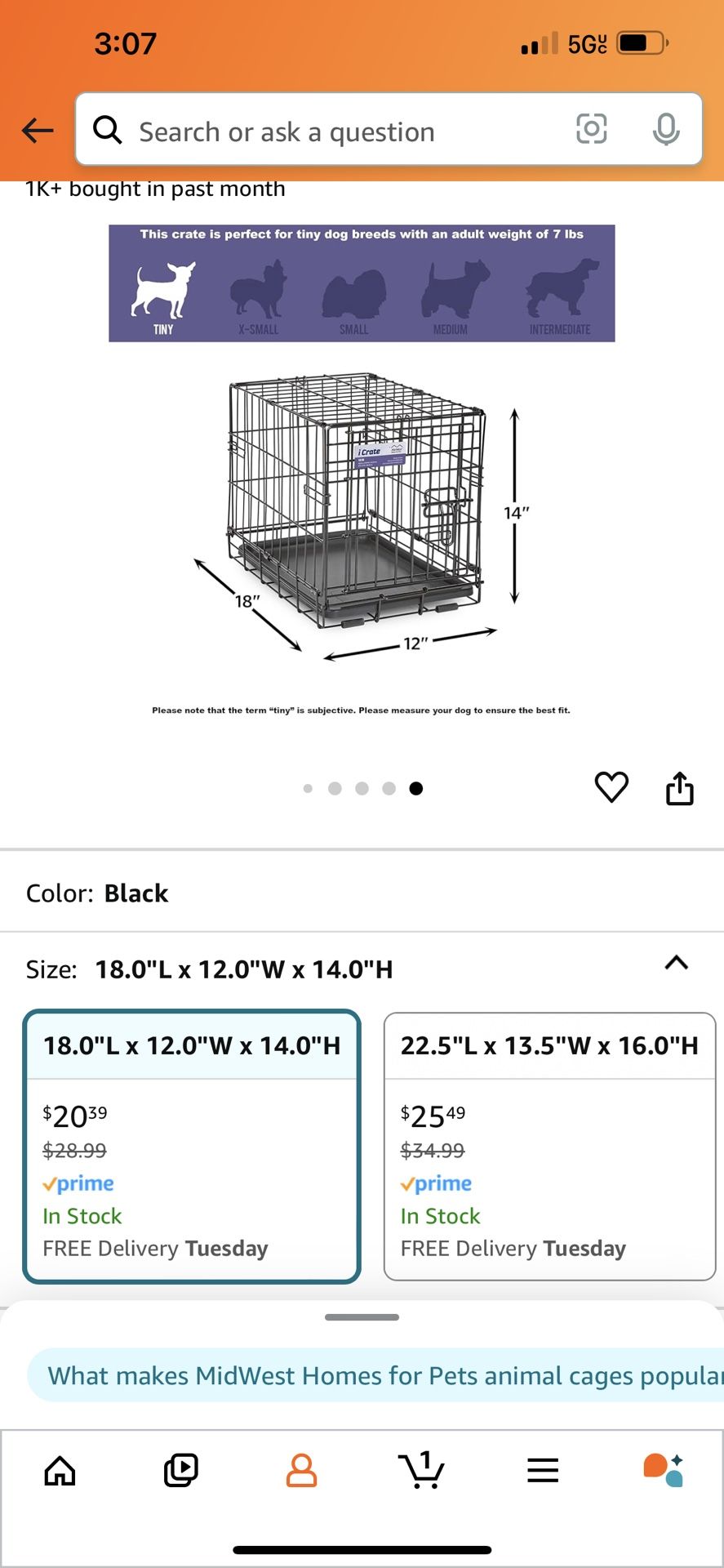 Small dog crate brand new used a few days