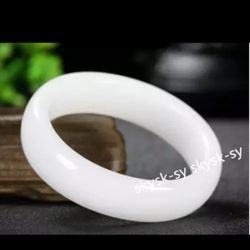 White Jade Bangle Bracelet  62M