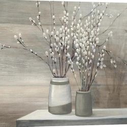 Modern Farmhouse Wall Decor Art, Farmhouse Floral Wall Art, Rustic Farmhouse Canvas Wall Art for Living Room Bedroom, Dogwood in a Vase Vintage Canvas