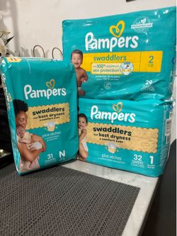 Pampers size newborn, 1  and 2 each one $6