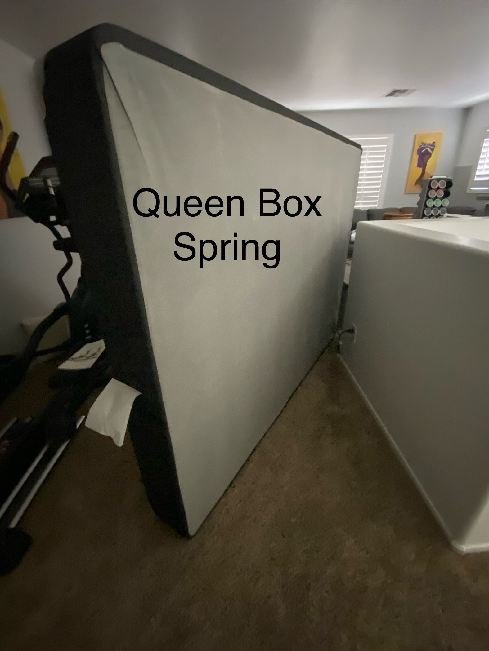 New …QUEEN BOX SPRING …Gray Front, black back