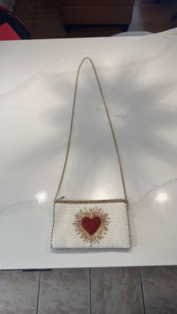 Mary Frances Heart Burst Beaded Purse