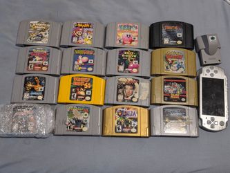Nintendo 64 Game Collection – 16 Games, Pokémon, Zelda, Smash Bros + PSP 1000