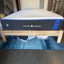 QUEEN Nectar Hybrid + KD Frame NOMAD Platform Bed.