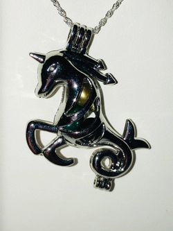 NEW Silver Plated Charms with pearl with 20 inch Sterling Silver chain . Check out my other Pearl charm necklaces