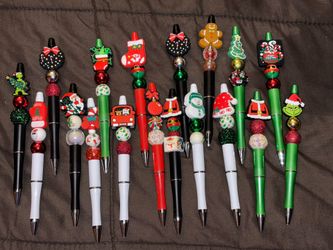 Christmas Beaded Pens $3