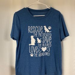 Medium Blue T-shirt Dog Themed