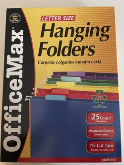Brand New Box of 25 Colored Hanging Folders - $15