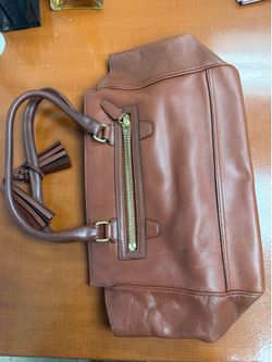 Coach Brown Leather Tote (with tassel handles)