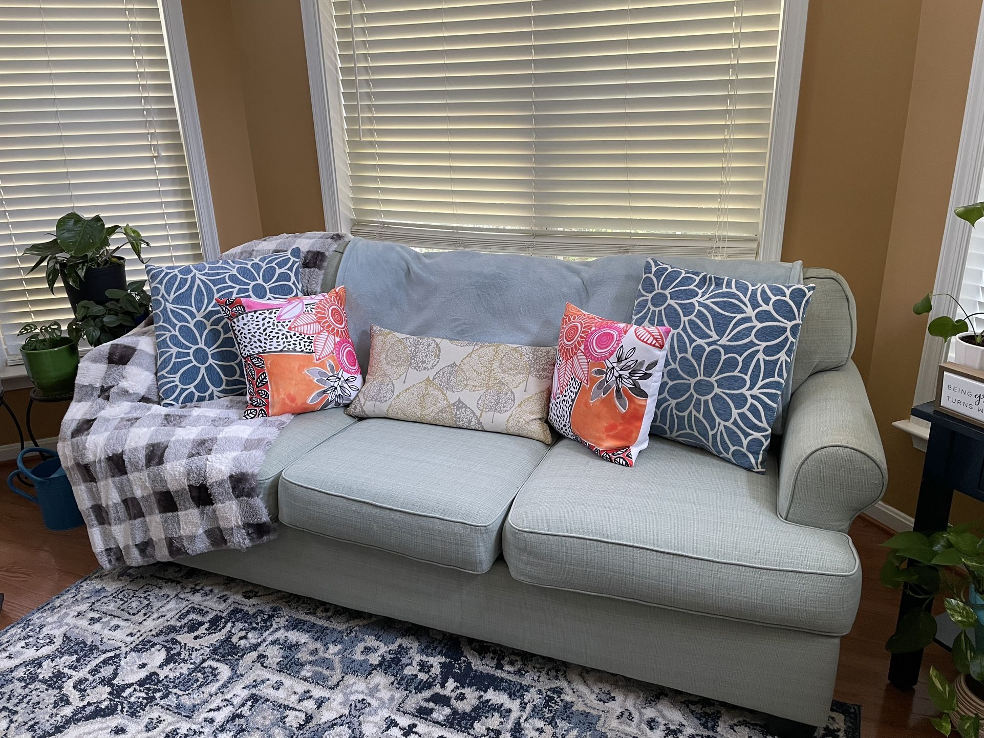 3 Person Sofa With Pilllows— Sale, Cash Only, Immediate