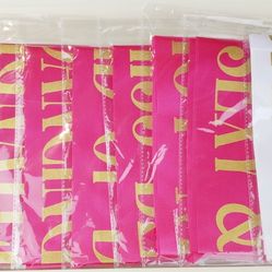 POP FIZZ Bachelorette Sash Set (18 pcs) 1 White Bride to Be Sash + 1 Maid of Honor Sash + 17 Bachelorette Sashes for The Bride Tribe